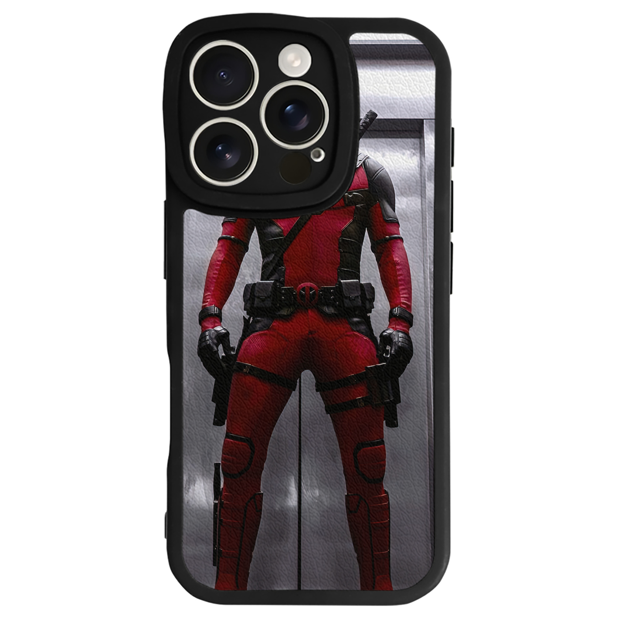 （画像用） Deadpool デッドプール 【iPhone 16シリーズ対応】シリコンスマホケース（レザー調） 材質：シリコン